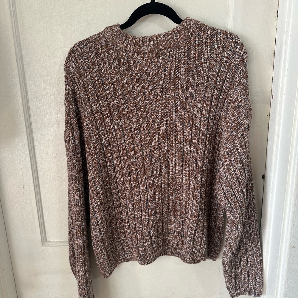 Universal Thread Brown Marled Ribbed Crewneck Swe… - image 2